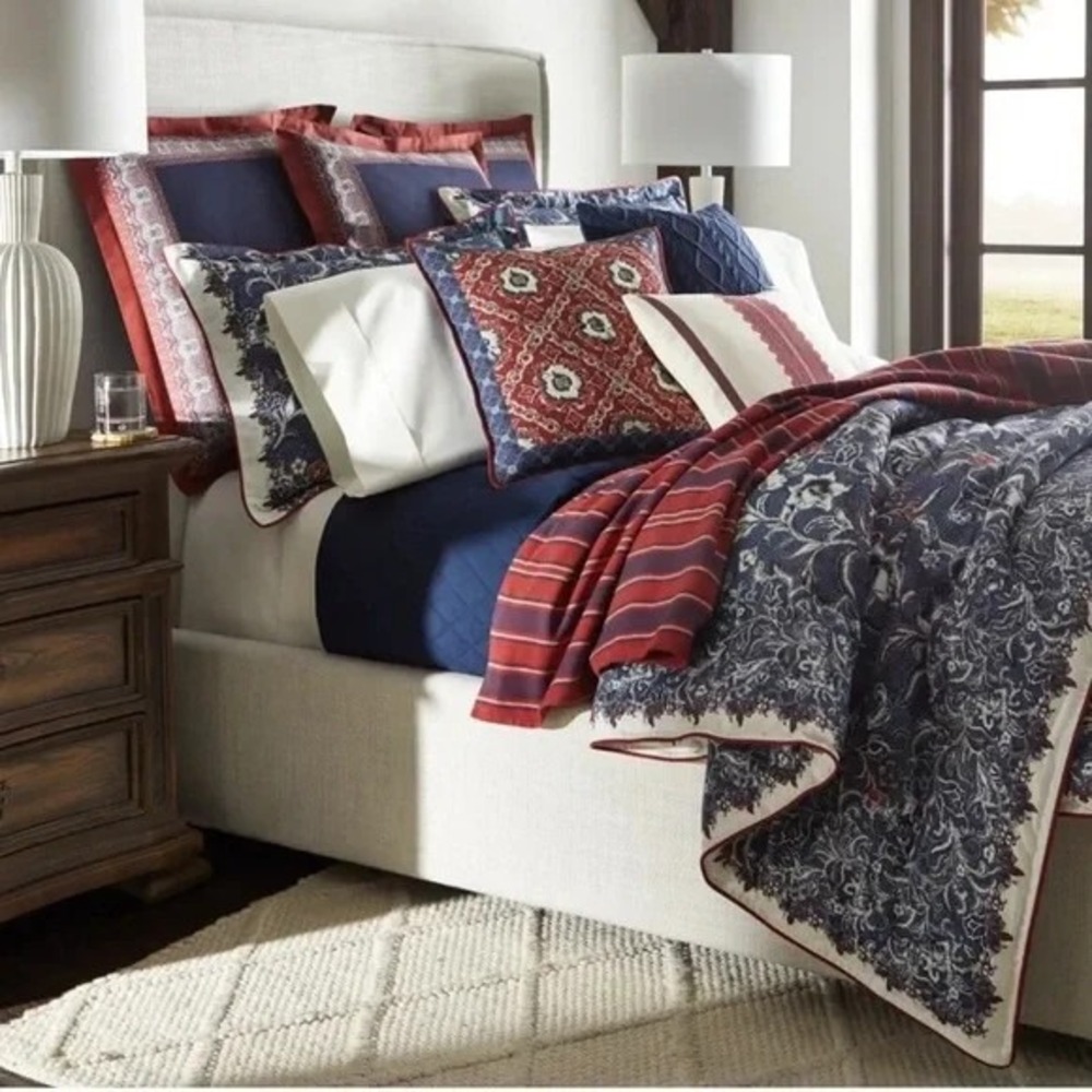 Ralph Lauren Mirabelle Duvet‎ Cover King Size New Indigo Blue